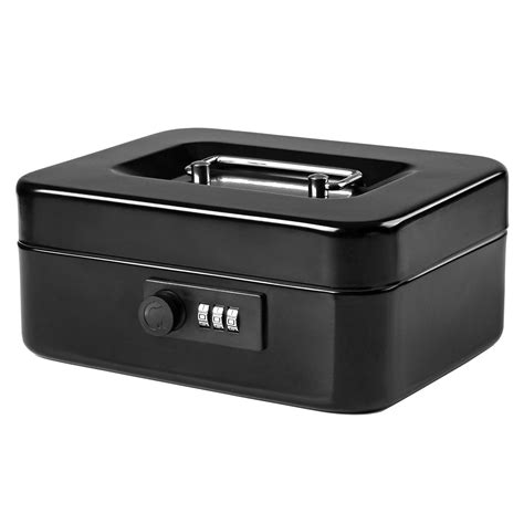 metal cash box with combination lock|locking cash drawer box.